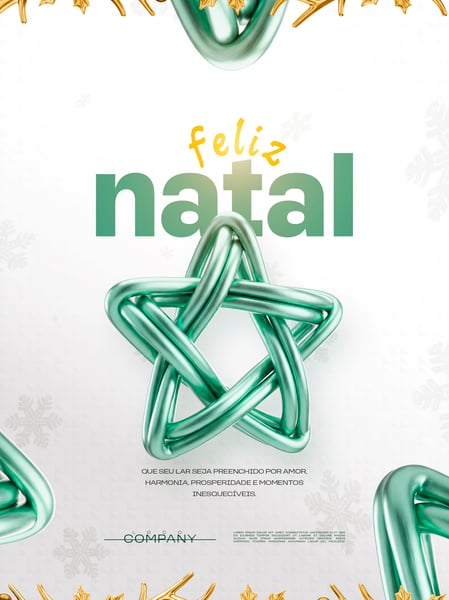 FELIZ NATAL ESTRELA VERDE SOCIAL MEDIA FLYER PSD EDITÁVEL