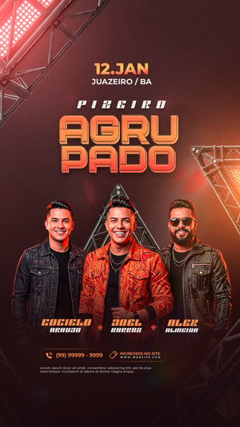 Template Stories Pizeiro para Evento Musical Moderno