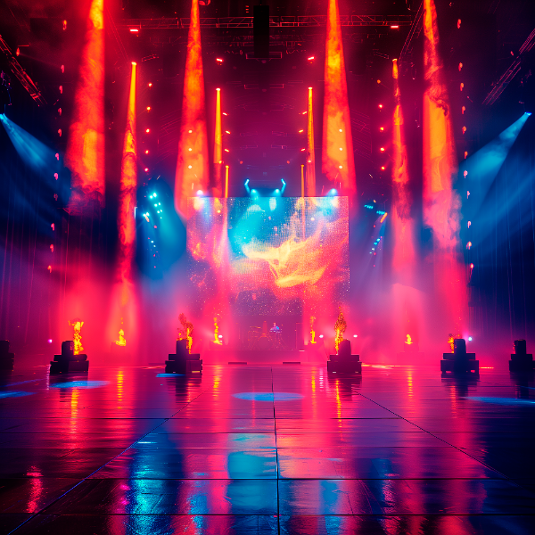 PALCO DE SHOWS E EVENTOS, COM LUZES E FUMAÇA | IMAGEM