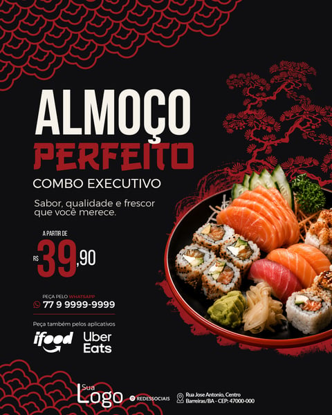 SUSHI COMIDA JAPONESA SOCIAL MEDIA PSD EDITÁVEL 1