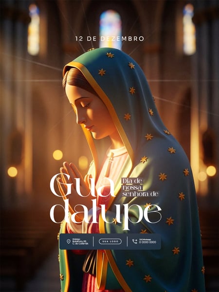 ARTE NOSSA SENHORA DE GUADALUPE PSD EDITÁVEL