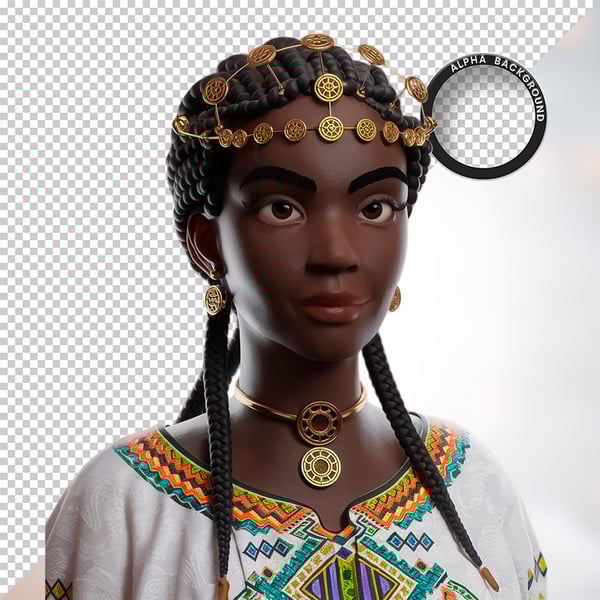 MULHER NEGRA AFRO ELEMENTO PSD PNG 4