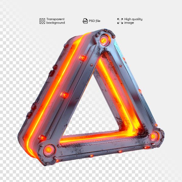 ELEMENTO 3D FUTURISTA | COM LUZES NEON | IMAGEM SEM FUNDO