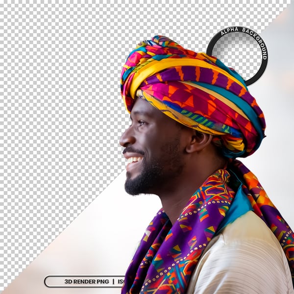 HOMEM NEGRO AFRO ELEMENTO PSD PNG