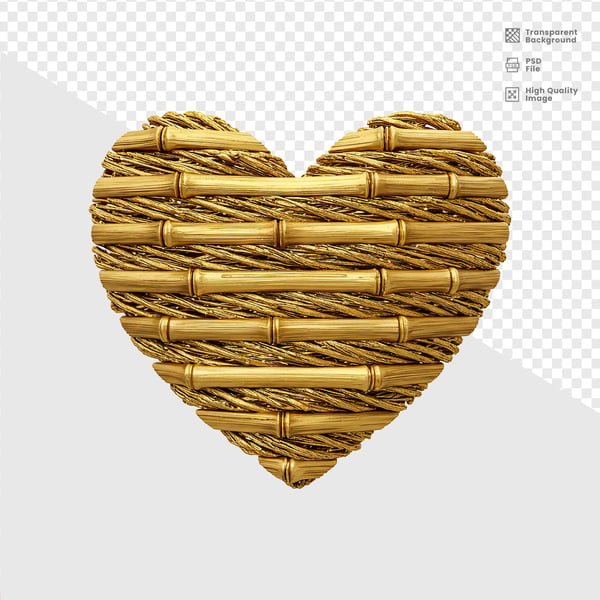 ELELEMENTO 3D DOURADO CORAÇÃO 12