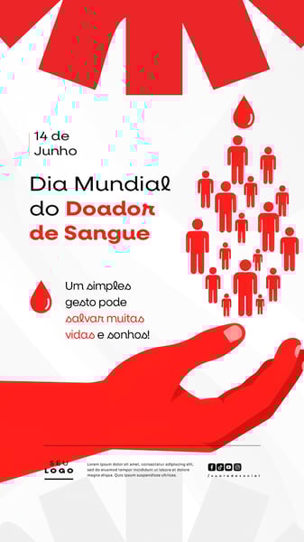 DIA MUNDIAL DO DOADOR DE SANGUE 14 DE JUNHO SOCIAL MEDIA POST STORY