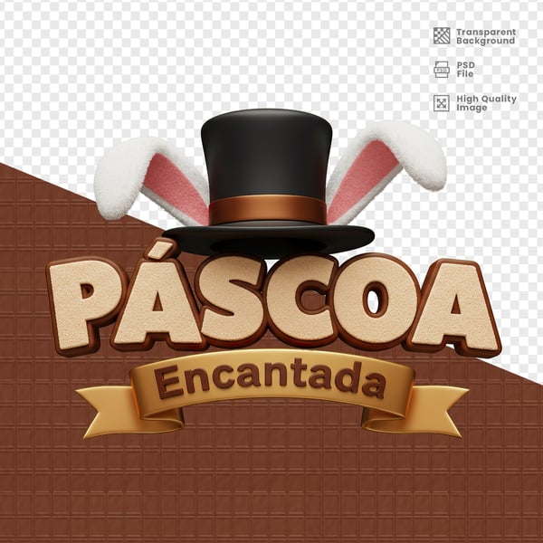 SELO 3D PARA PÁSCOA PSD EDITÁVEL