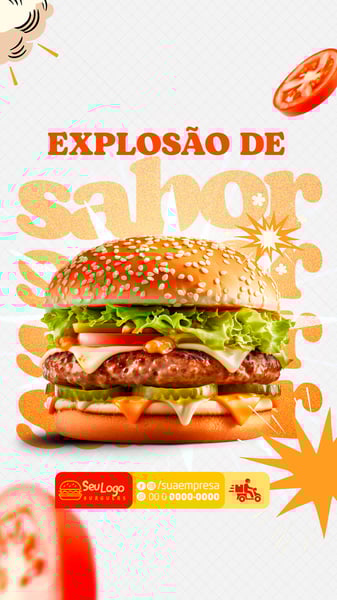 FLYER SOCIAL MEDIA EXPLOSÃO DE SABOR STORY PSD EDITÁVEL