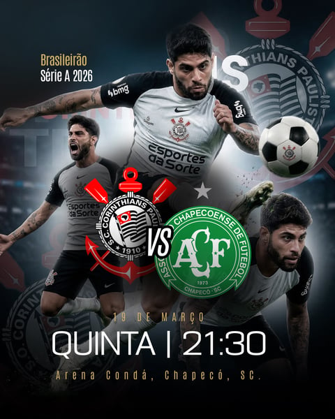 FLYER ESPORTIVO FUTEBOL BRASILEIRÃO CORINTHIANS VS CHAPECOENSE