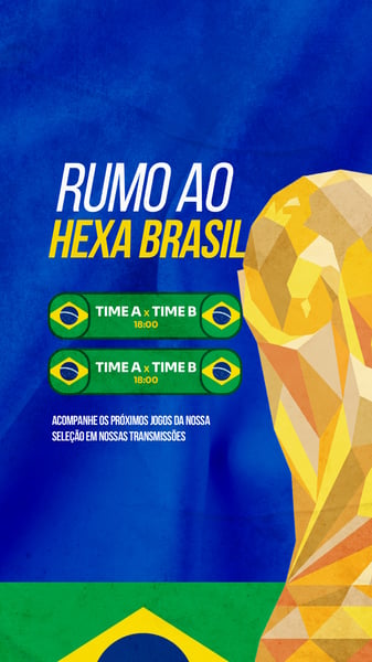 COPA DO MUNDO 2026 BRASIL RUMO AO HEXA SOCIALMEDIA PSD STORY 6