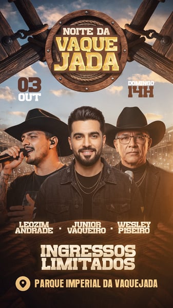 FLYER NOITE DA VAQUEJADA STORIES PSD EDITÁVEL