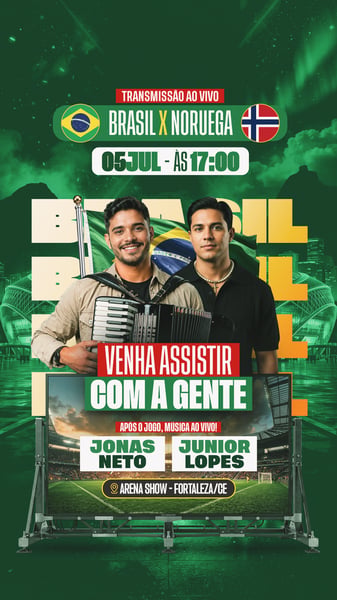 10 FLYER EVENTO TRANSMISSÃO AO VIVO COPA DO MUNDO BRASIL