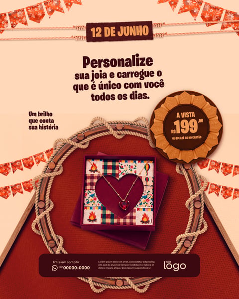 DIA DOS NAMORADOS ARRAIÁ DE PROMOÇÕES DE PRODUTOS SOCIAL MEDIA PSD EDITÁVEL 6