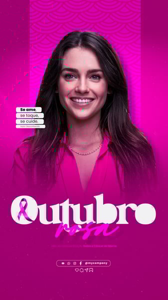 ASH OUTUBRO ROSA MS DE CONSCIENTIZAO SOBRE O CNCER DE MAMA SOCIAL MEDIA FLYER PSD EDITVEL C3