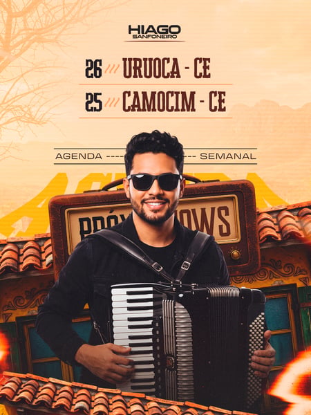 15 AGENDA SEMANAL ARTISTA PRÓXIMOS SHOWS PSD EDITÁVEL