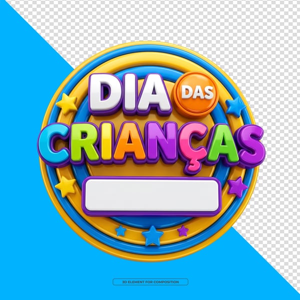 SELO 3D PNG DIA DAS CRIANÇAS 3