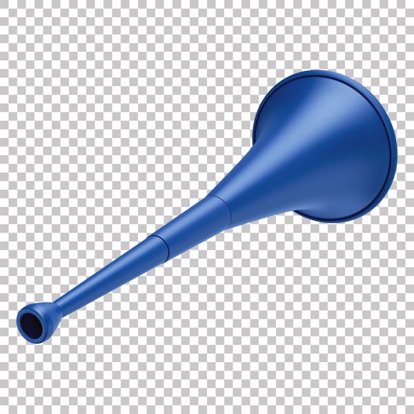 ELEMENTO 3D CORNETA VUVUZELA TORCIDA COM FUNDO ISOLADO