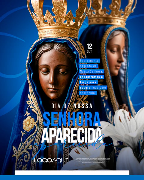 NOSTRA SENHORA APARECIDA CELEBRAÇÃO RELIGIOSA SOCIAL MEDIA FLYER PSD EDITÁVEL