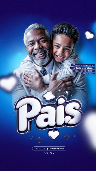 DIA DOS PAIS 11 DE AGOSTO CAMPANHA SOCIAL MEDIA FLYER PSD EDITÁVEL