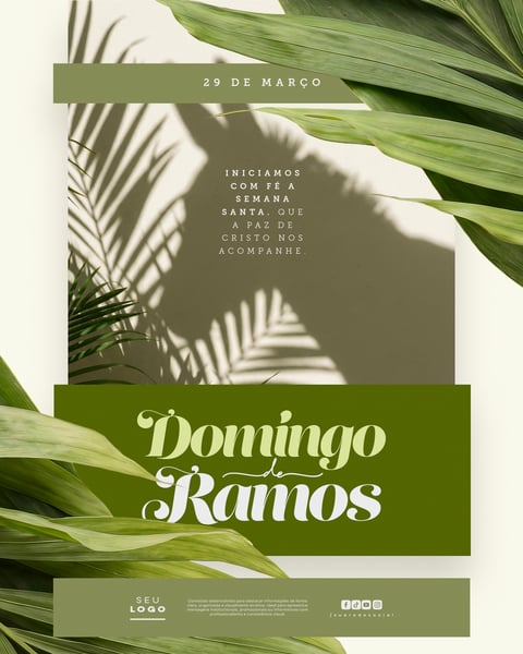DOMINGO DE RAMOS ABERTURA DA SEMANA SANTA 29 DE MARÇO SOCIAL MEDIA PSD EDITÁVEL 4