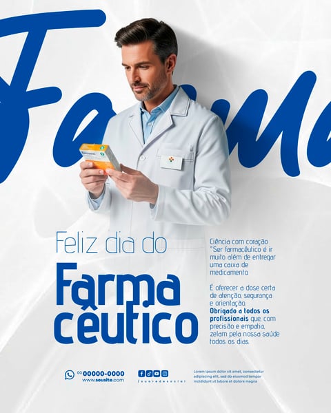 DIA DO FARMACÊUTICO 20 DE JANEIRO SOCIAL MEDIA PSD EDITÁVEL 2