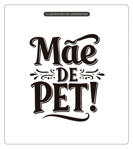 LETTERING MÃE DE PET VECTOR