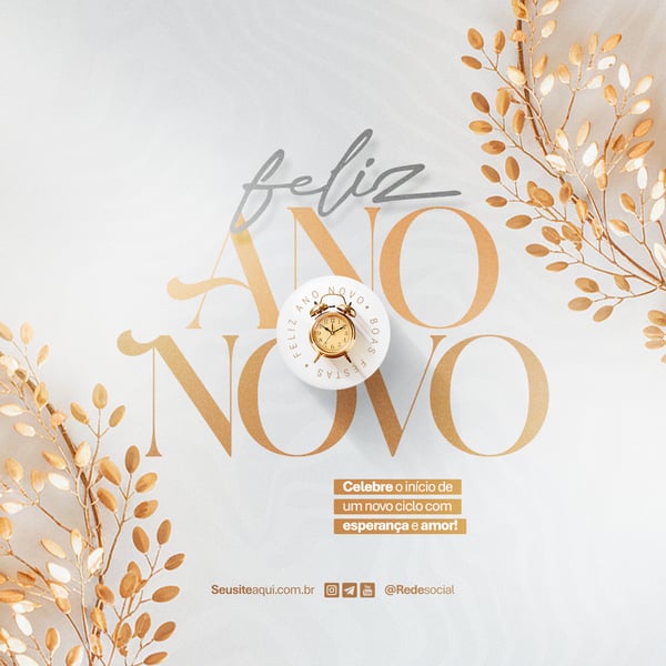 FELIZ ANO NOVO REVEILLON BOAS FESTAS SOCIAL MEDIA PSD EDITÁVEL