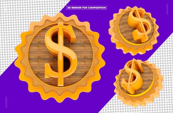 ÍCONE DINHEIRO 3D REDES SOCIAIS