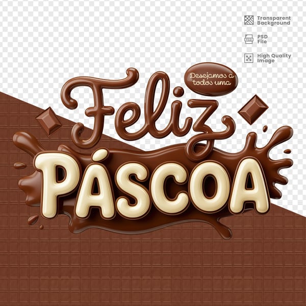 SELO 3D PARA PÁSCOA PSD EDITÁVEL