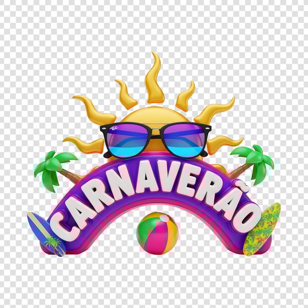 SELO 3D CARNAVAL COM SOL 3D E RAYBAN CARNAVERÃO 14
