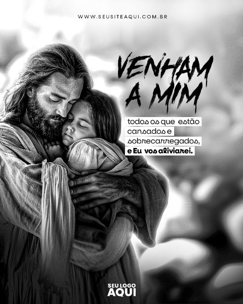 FEED - REFLEXÃO - FLYER GOSPEL - VENHAM A MIM - PSD EDITÁVEL