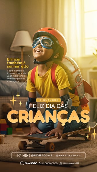FELIZ DIA DAS CRIANÇAS 12 DE OUTUBRO STORY SOCIAL MEDIA PSD EDITÁVEL 01