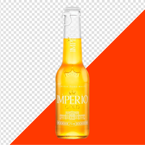 GARRAFA LONG NECK CERVEJA IMPÉRIO GOLD PNG TRANSPARENTE SEM FUNDO