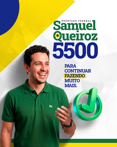 Post de Campanha Política Deputado Federal Flyer PSD Editável