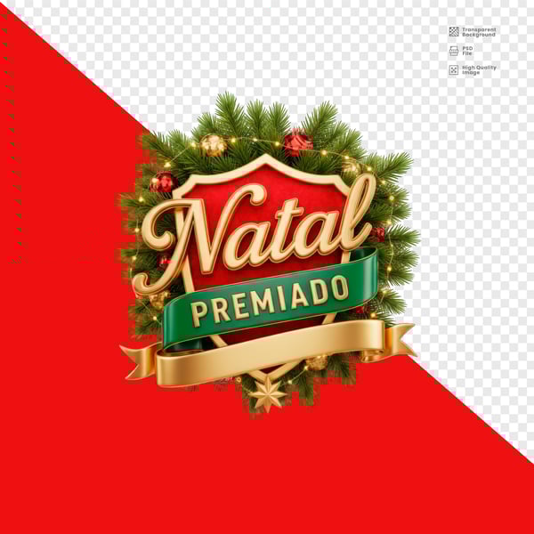 SELO 3D NATAL PREMIADO PSD EDITÁVEL