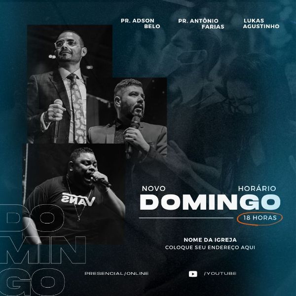 ARTE GOSPEL CULTO DOMINGO 3 - CANVA