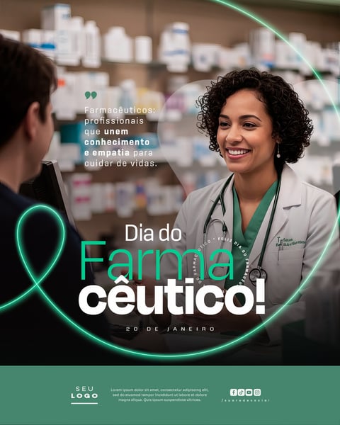 DIA DO FARMACÊUTICO 20 DE JANEIRO SOCIAL MEDIA PSD EDITÁVEL 2