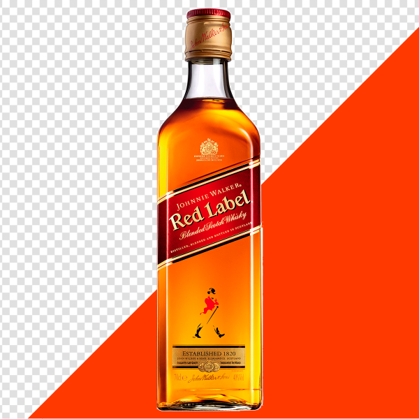 GARRAFA WHISKY RED LABEL 12 ANOS PNG TRANSPARENTE SEM FUNDO