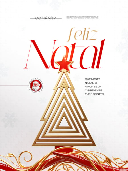 CARTÃO FELIZ NATAL ÁRVORE DOURADA SOCIAL MEDIA FLYER PSD EDITÁVEL