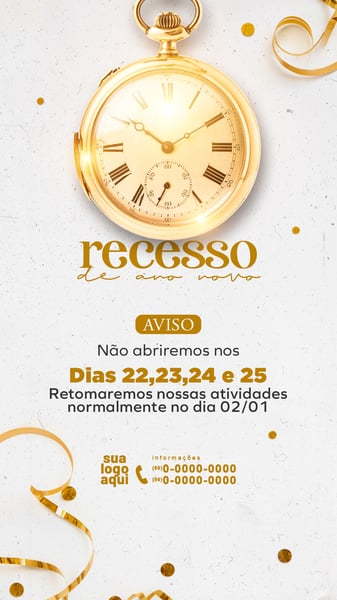 AVISO HORÁRIO DE FUNCIONAMENTO RECESSO DE ANO NOVO STORIES 4