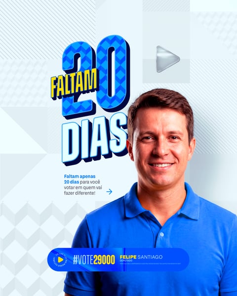 Campanha Marketing Político Faltam 20 Dias Votação Media PSD Editável