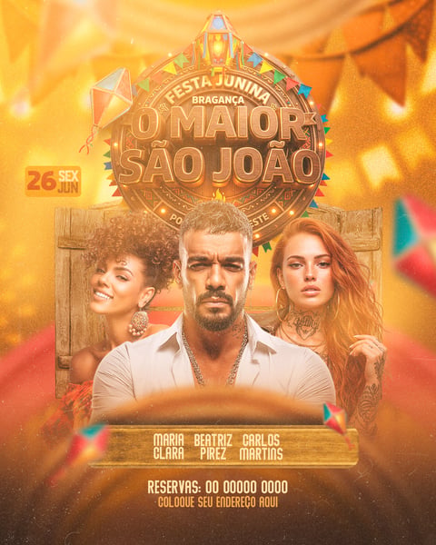 FLYERS PARA EVENTOS O MAIOR SÃO JOÃO FEED
