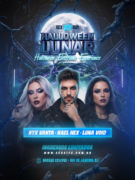 FLYER HALLOWEEN LUNAR FEED PSD EDITÁVEL