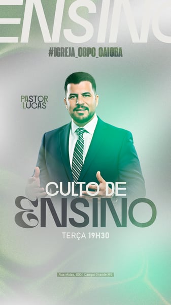 FLYER GOSPEL IGREJA CULTO DE ENSINO PSD STORY