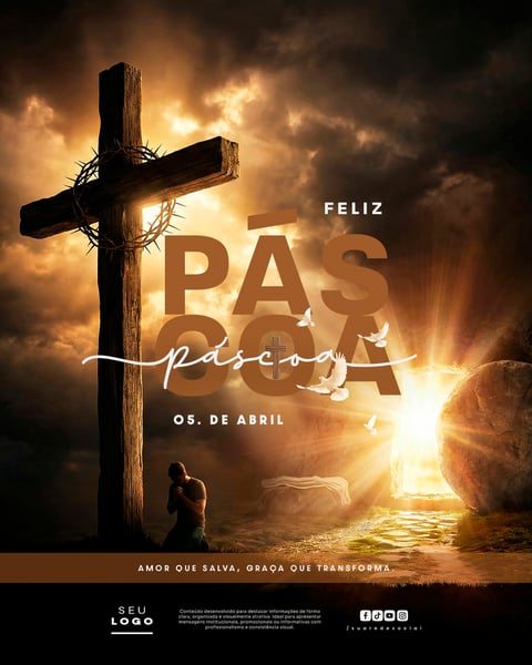 Feliz Páscoa 05 de Abril Social Media PSD Editável 4