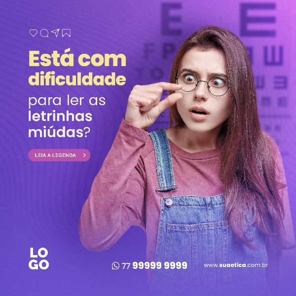 DIFICULDADE PARA LER AS LETRINHAS MIUDAS | SOCIAL MEDIA - ÓTICA