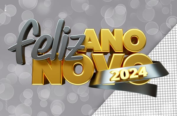 SELO 3D FELIZ ANO NOVO 2024