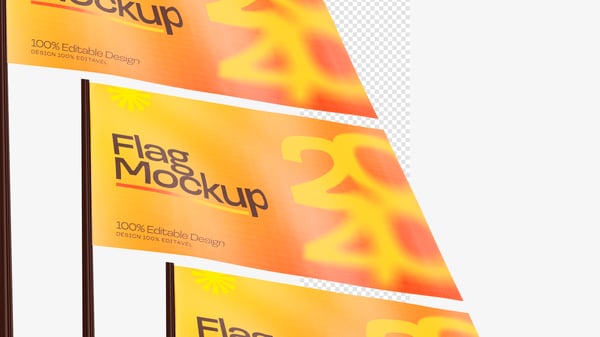 MOCKUP BANDEIRA 3D REALISTA FLAG POLÍTICA ADESIVO PSD EDITÁVEL 20