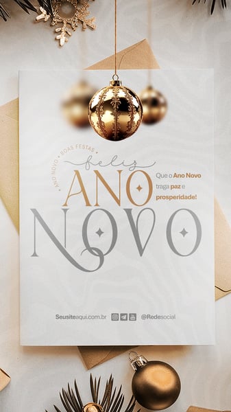 FELIZ ANO NOVO REVEILLON BOAS FESTAS SOCIAL MEDIA PSD EDITÁVEL
