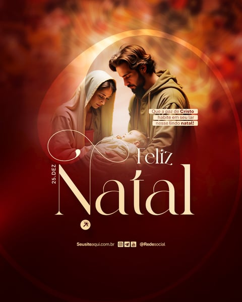 FELIZ NATAL RELIGIOSO 25 DE DEZEMBRO SOCIAL MEDIA PSD EDITÁVEL